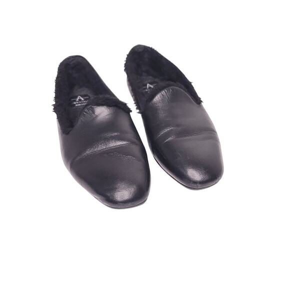 AQUATALIA Rayla Leather Faux Fur Lined Loafer In Black - Picture 4 of 8